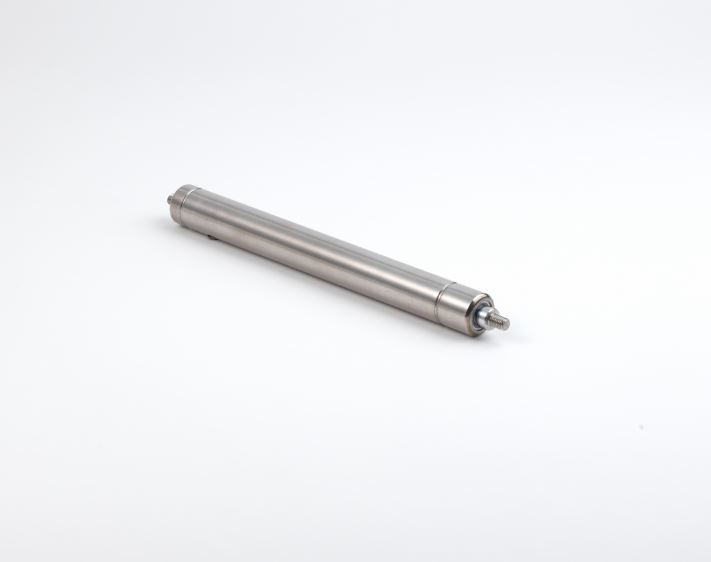 Gasdruckfeder Edelstahl 8 mm Kolbenstange, 18 mm Druckrohr und M8 Gewinde, 60 mm, 165 mm